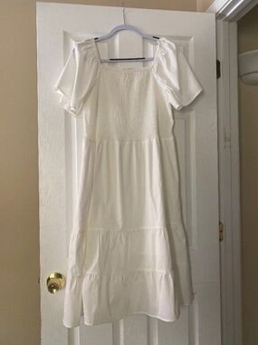 52Seven Dress new L white cotton